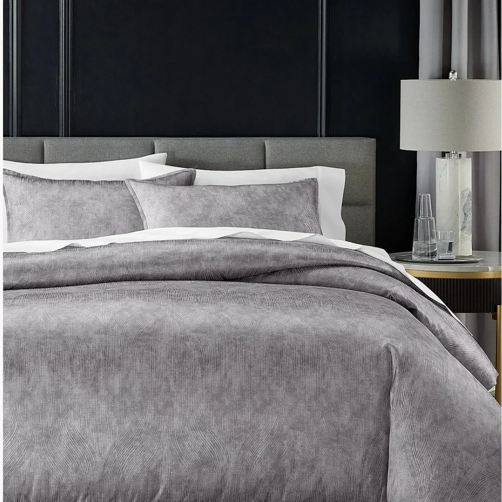 Hotel Collection Gray Comforter Set Velvet Texture